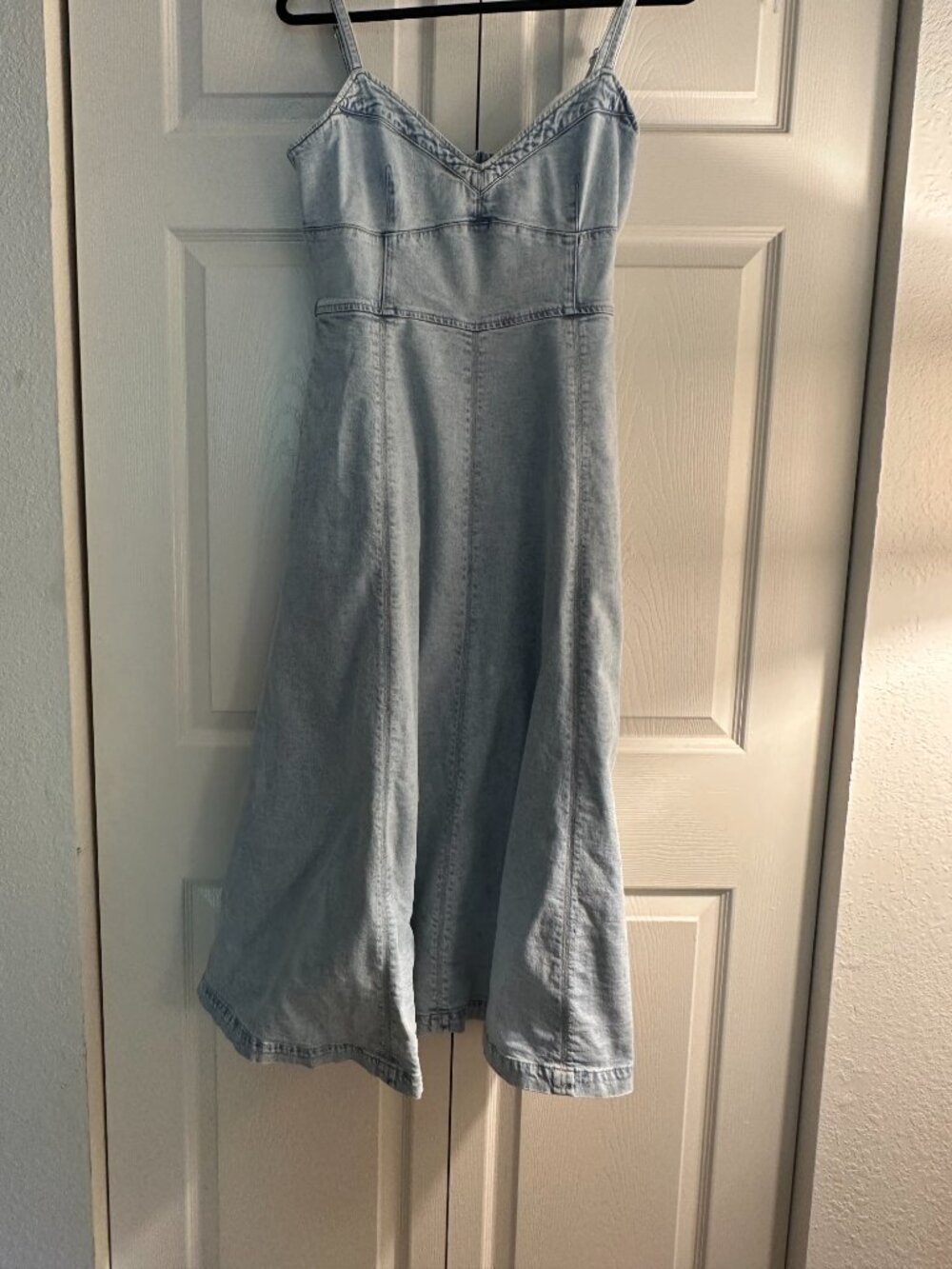 Gap Denim Seamed Corset Maxi Dress M - Picture 6 of 8